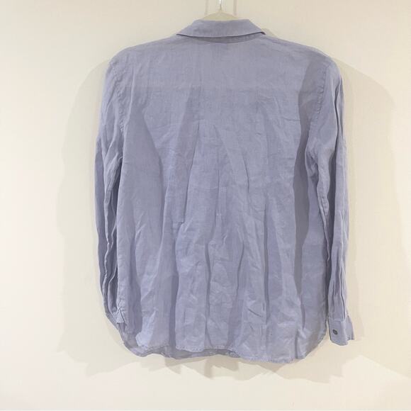 J. Jill button front linen blend shirt womans blouse size XS lavender blue - Picture 6 of 6